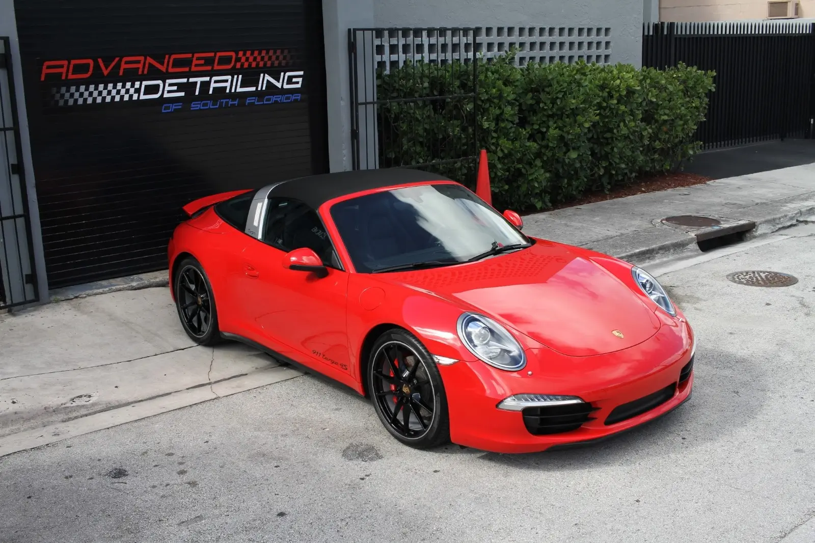 porsche-red-targa-4s-advance-detailing-sofla-pompano-beach-fl